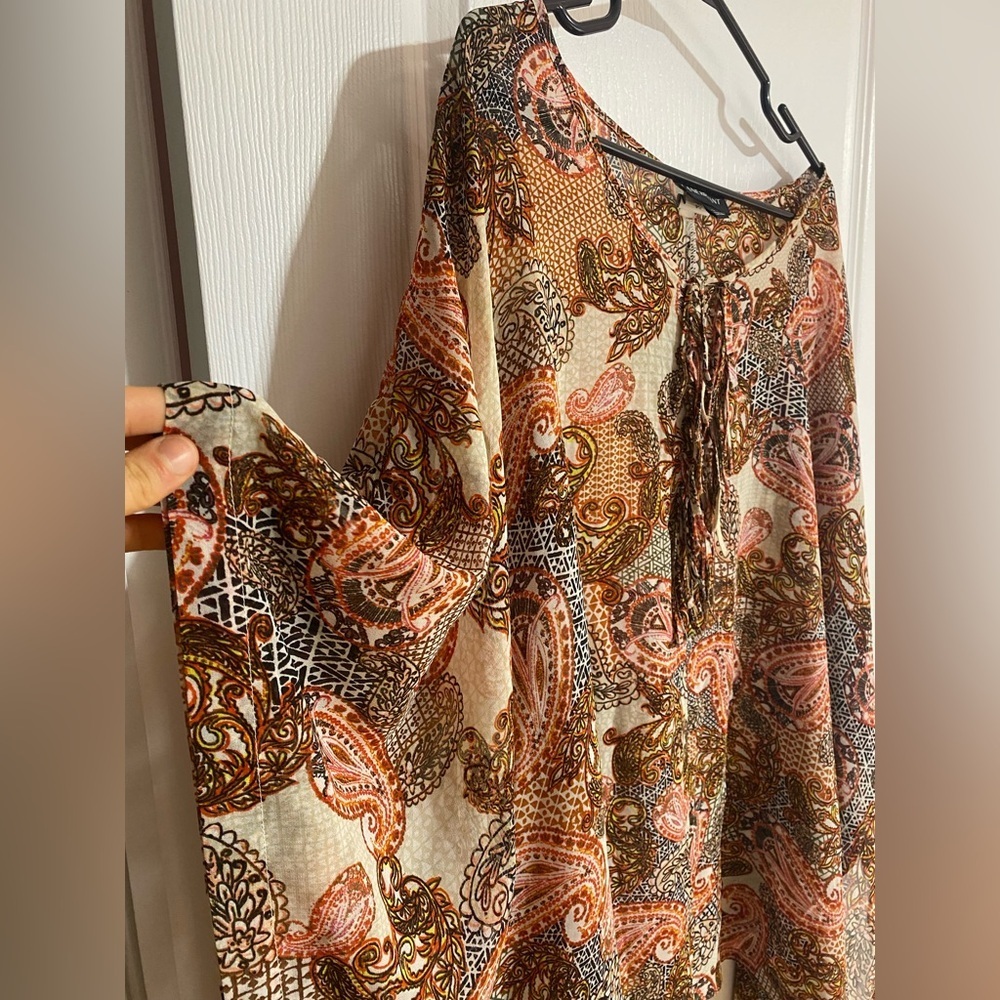 Lane Bryant Paisley Boho Coastal Lightweight Blouse Size 22/24 - Picture 6 of 10